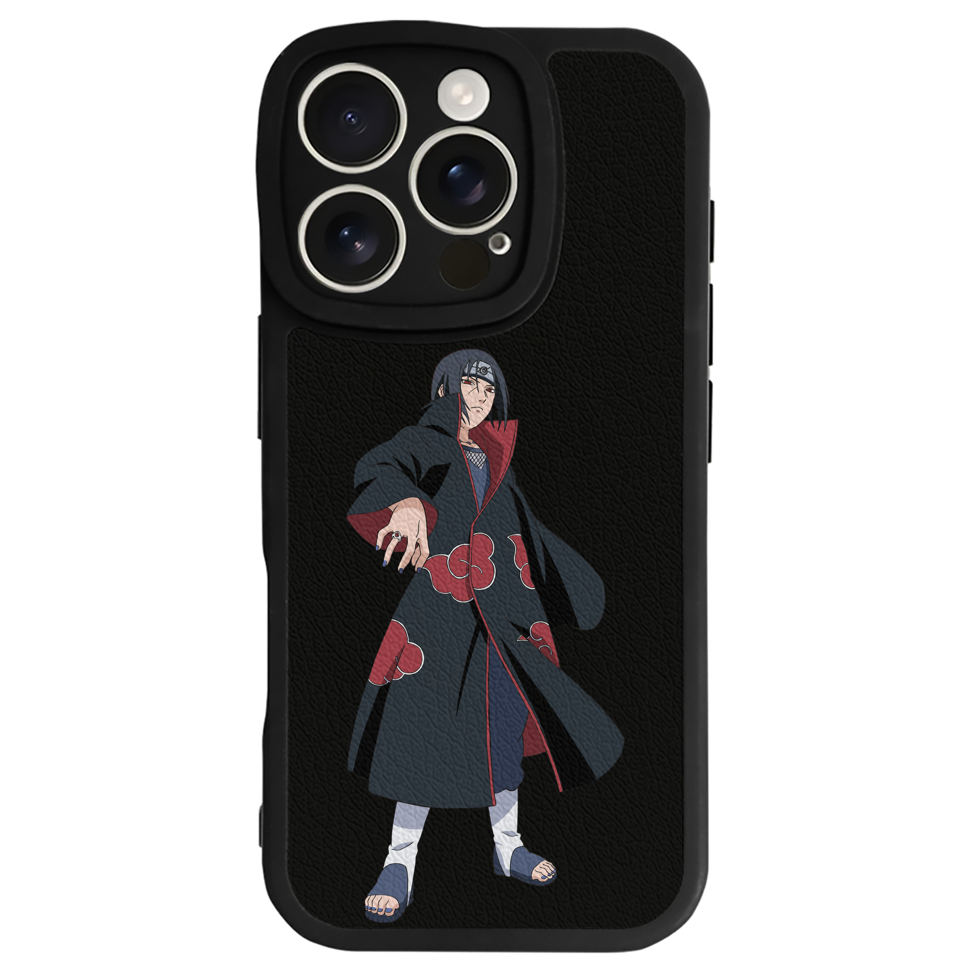 （画像用） NARUTO -ナルト- うちは イタチ Uchiha Itachi 【iPhone 16シリーズ対応】シリコンスマホケース（レザー調） 材質：シリコン
